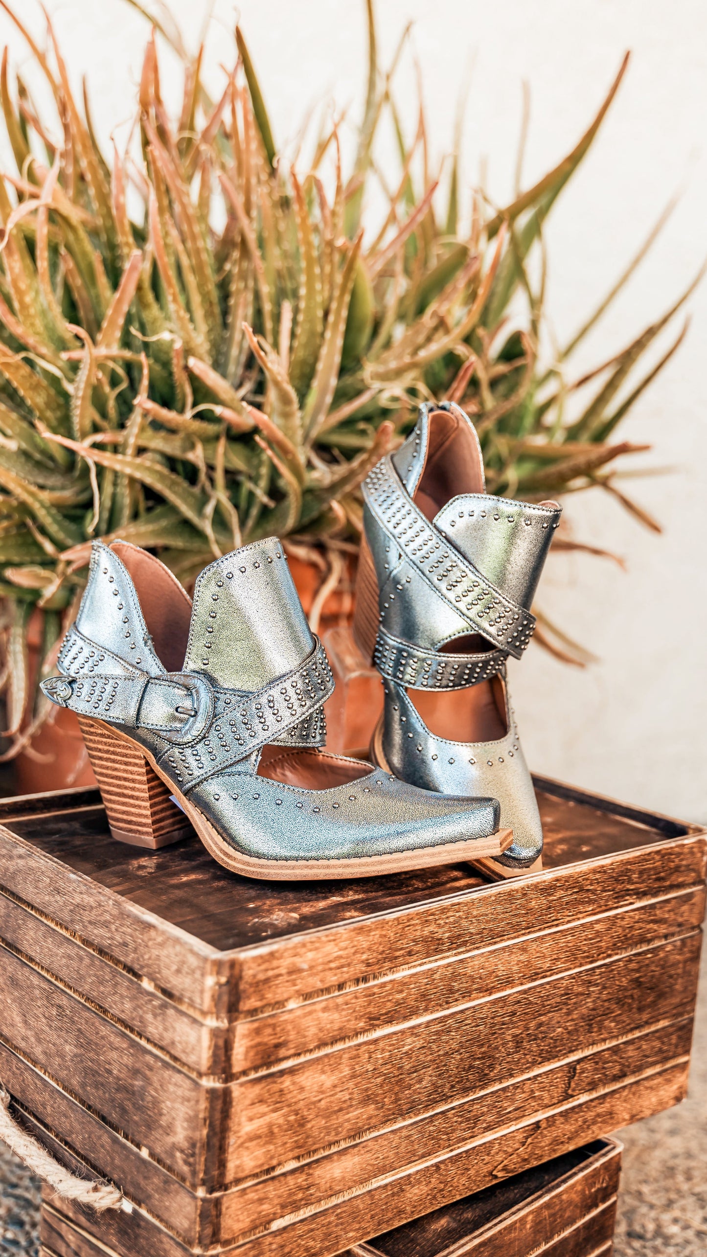 Fiona Ankle Boot in Silver MadreForte LLC