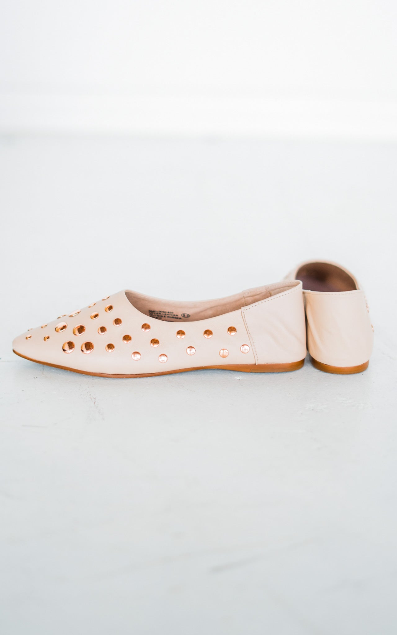 Harriette Leather Flats in Blush