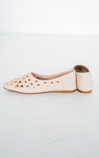 Harriette Leather Flats in Blush