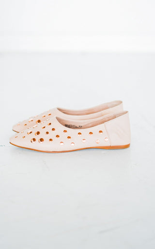 Harriette Leather Flats in Blush
