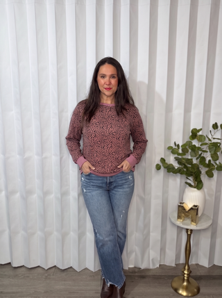 Spotted Around Town Long Sleeve Top