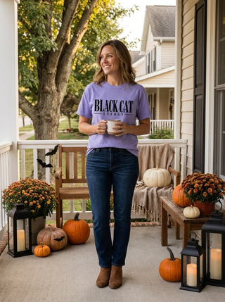 Black Cat Energy Halloween Graphic Tee