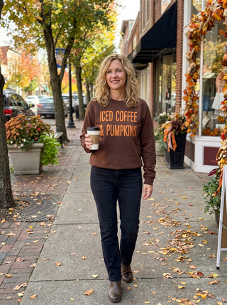 Iced Coffee and Pumpkins Graphic Sweatshirt