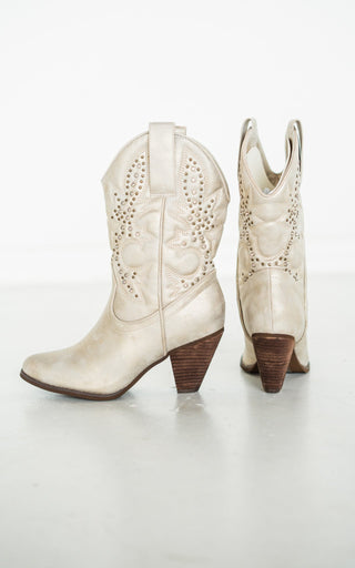 Houston Studded Boots in Champagne