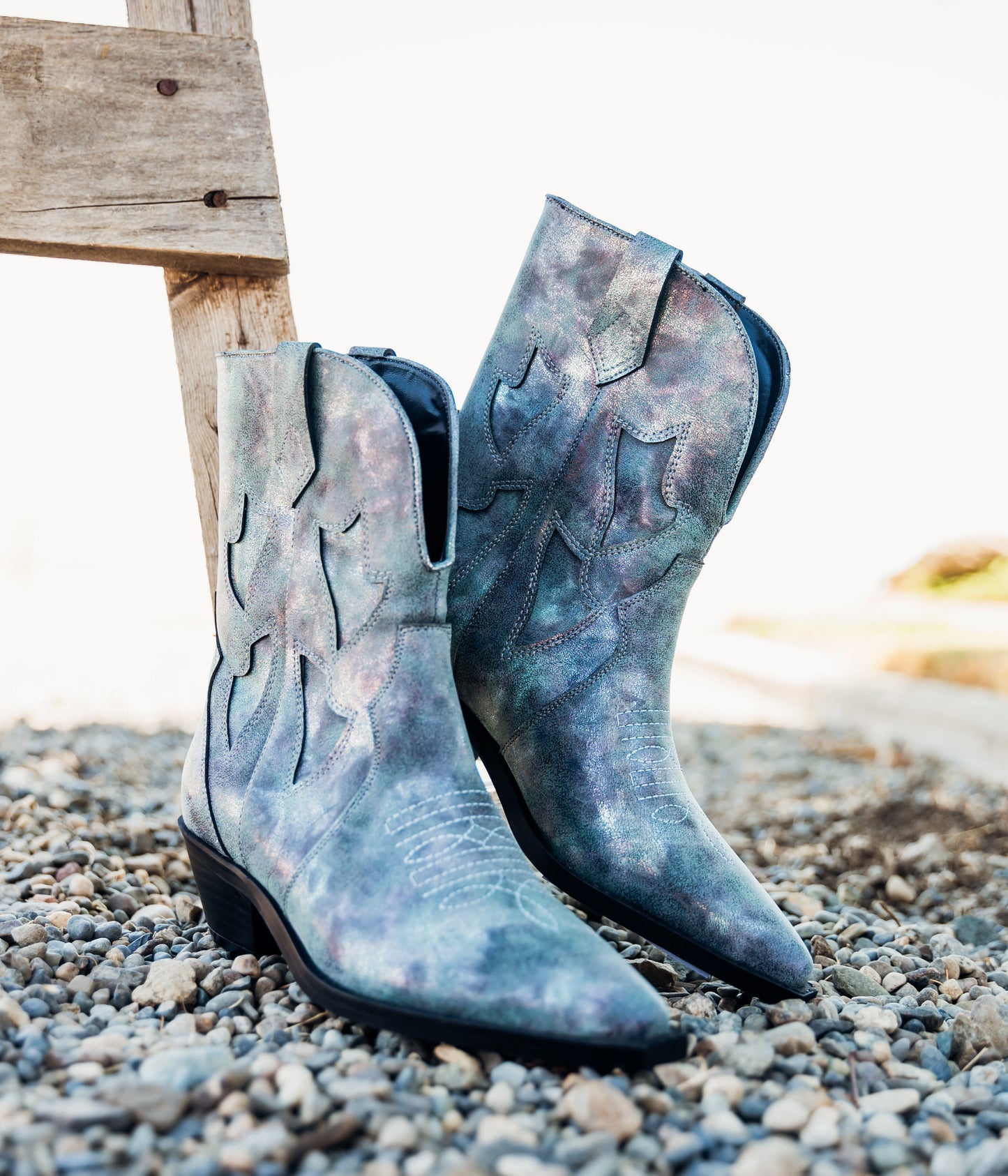 Jersey Metallic Boot in Blue MadreForte LLC