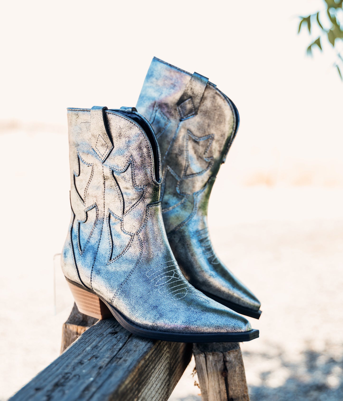 Jersey Metallic Boot in Silver MadreForte LLC