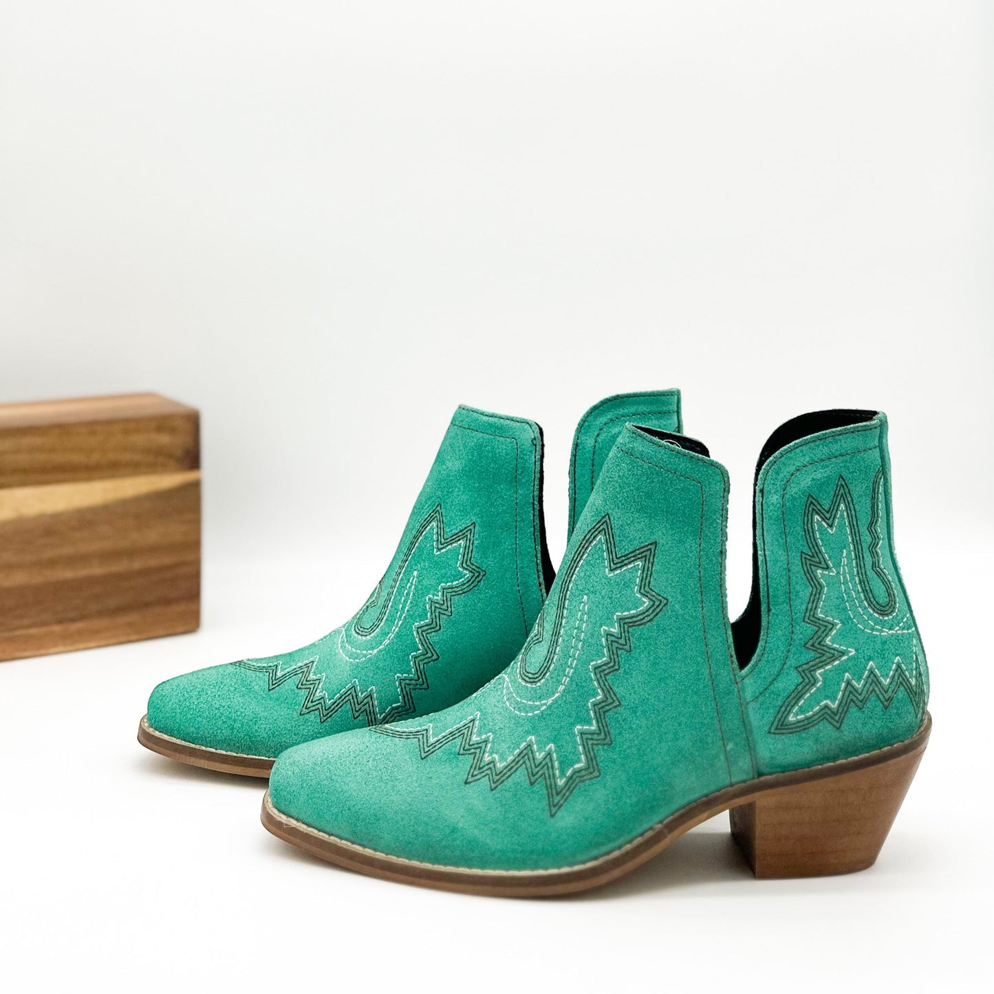 Kickin' Booties in Turquoise Suede MadreForte LLC