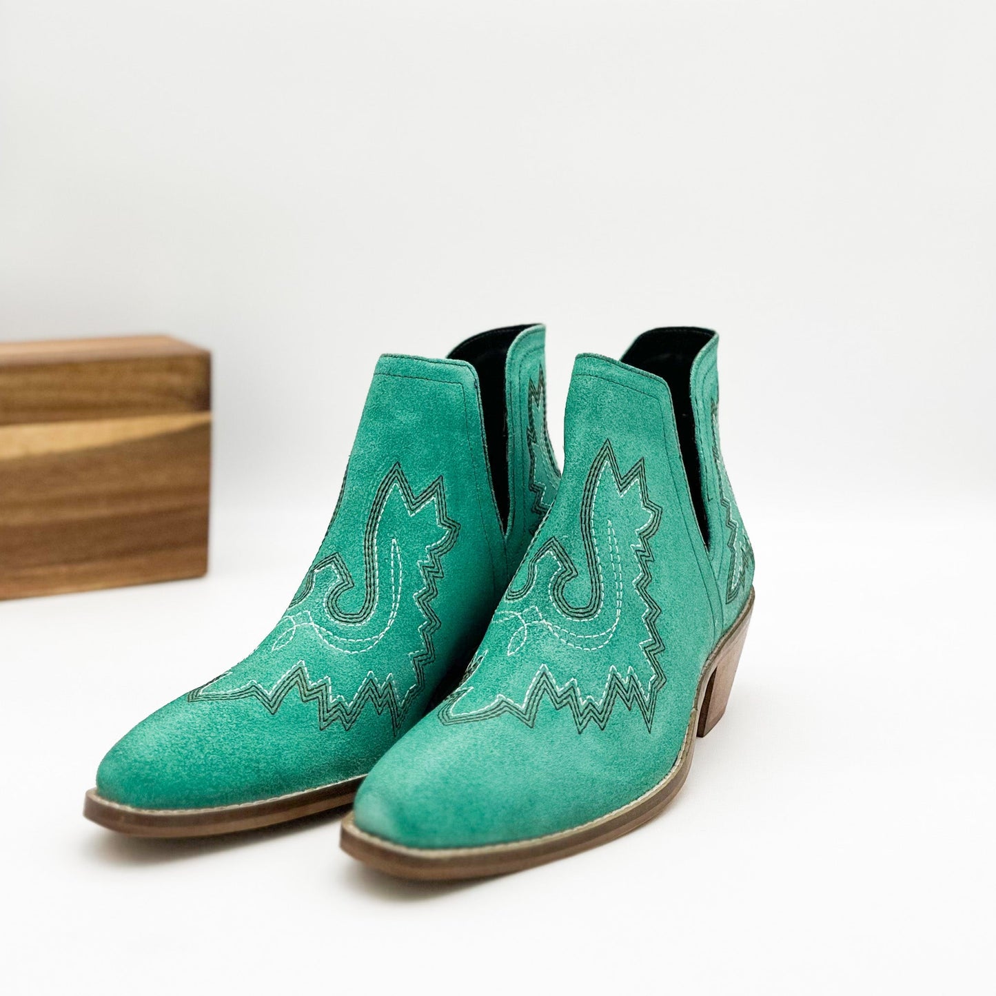 Kickin' Booties in Turquoise Suede MadreForte LLC