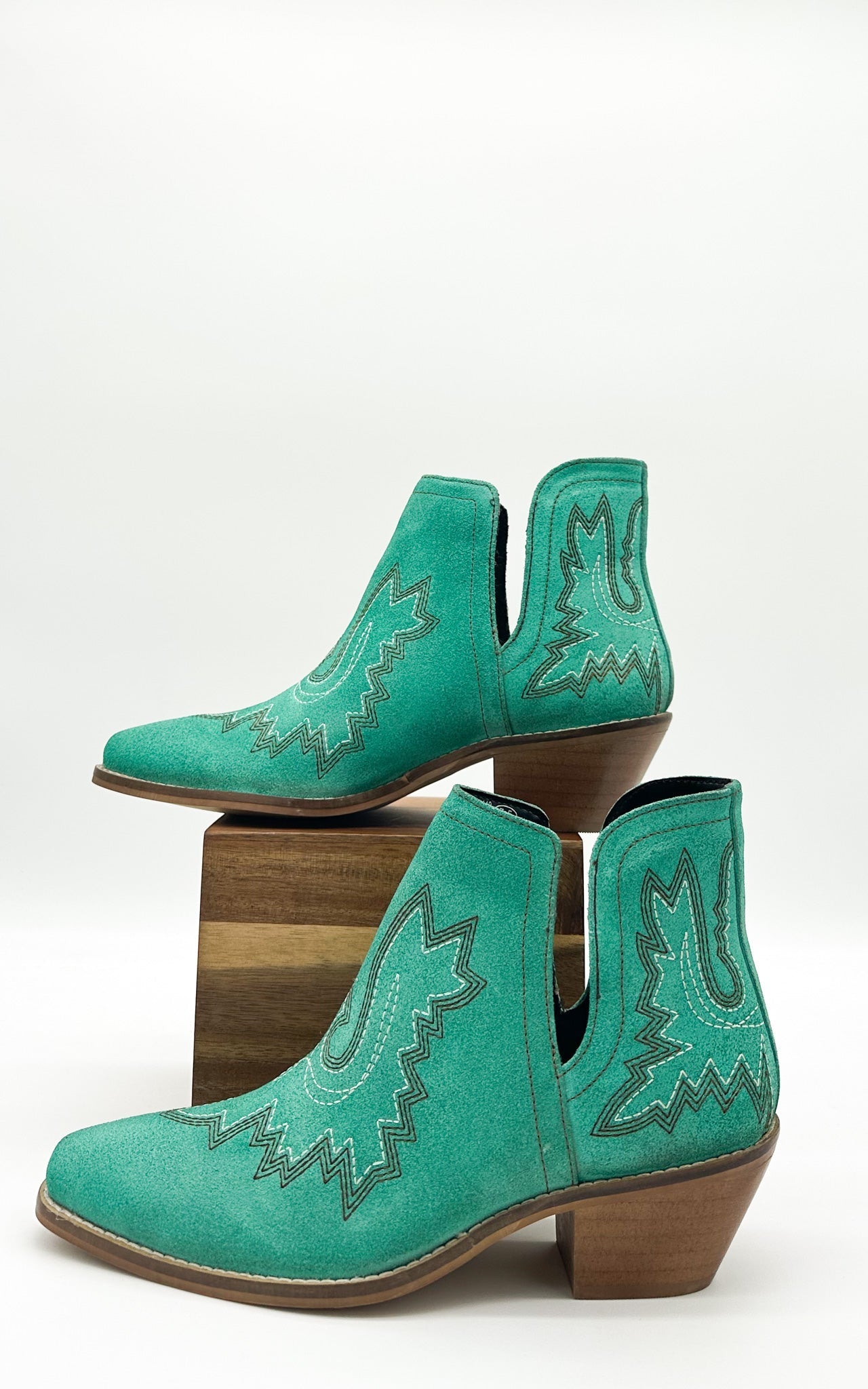 Kickin' Booties in Turquoise Suede MadreForte LLC