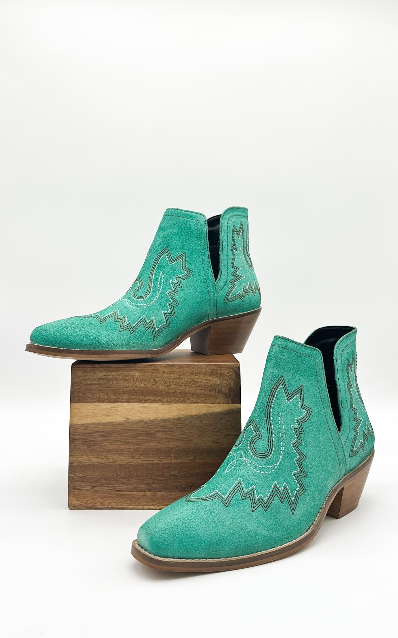 Kickin' Booties in Turquoise Suede MadreForte LLC