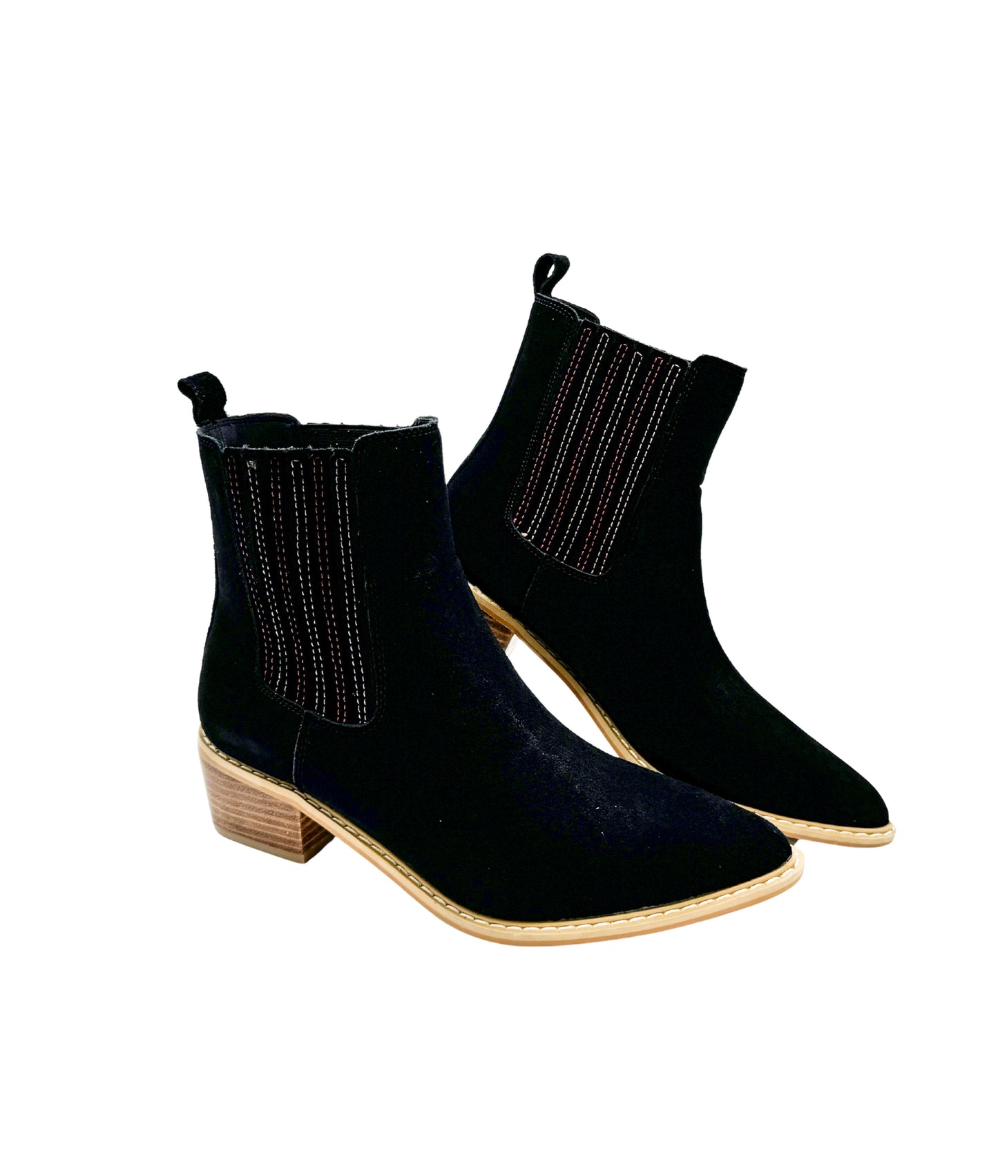 Leonor Suede Ankle Boot in Black MadreForte LLC