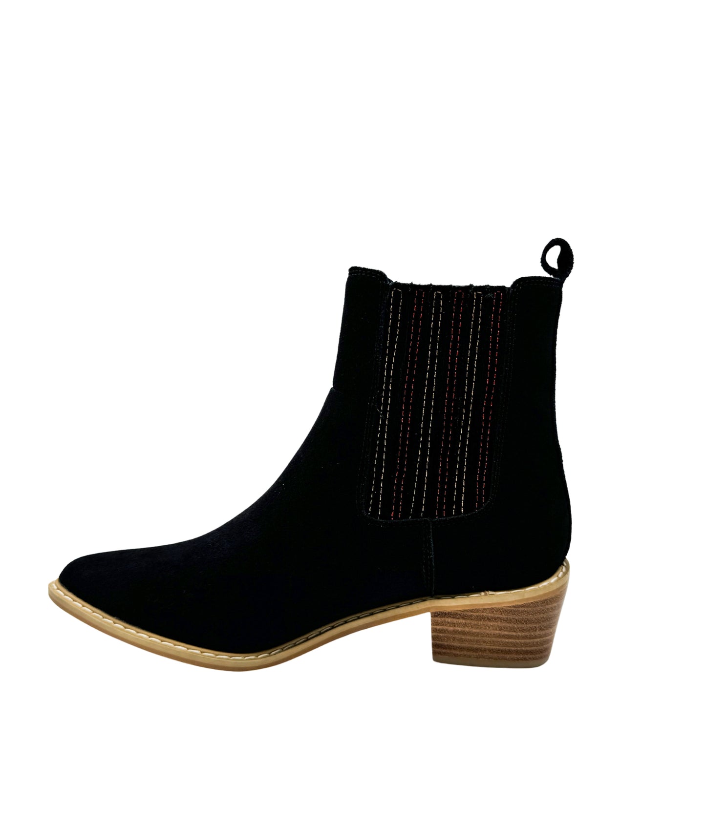 Leonor Suede Ankle Boot in Black MadreForte LLC