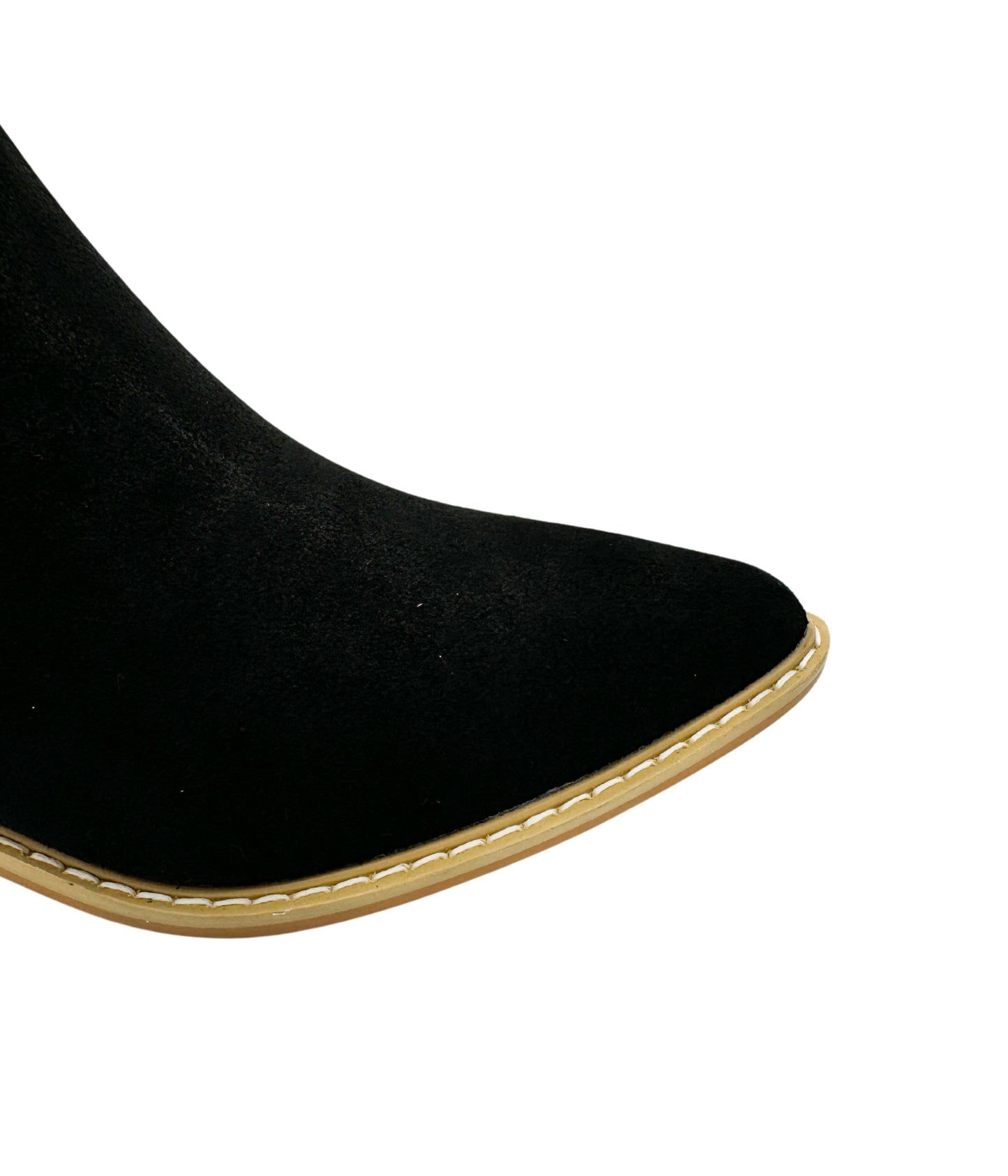 Leonor Suede Ankle Boot in Black MadreForte LLC