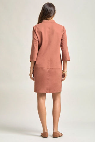Portfolio Quarter Sleeve Dress in Chestnut