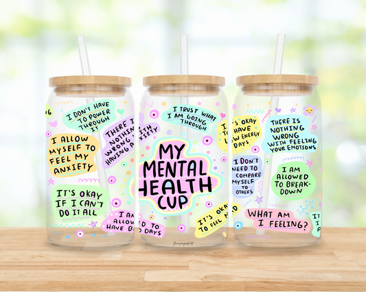 Mental Health | Sipper Glass, 16oz MadreForte LLC