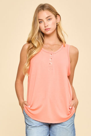 Andree By Unit 1/4 Button Down Tank Top