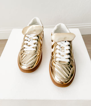 Milan Metallic Sneaker in Gold
