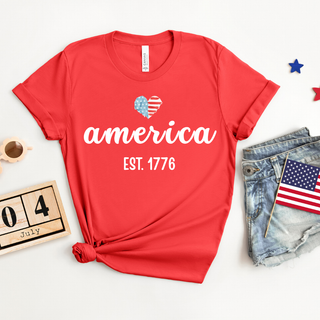 4th of July America Flag Tee