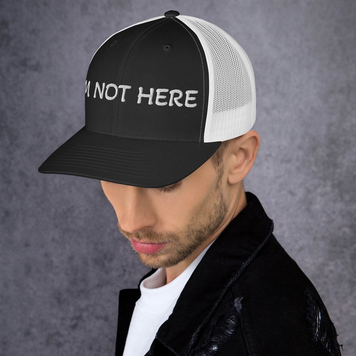 I am not here | Trucker Cap MadreForte LLC