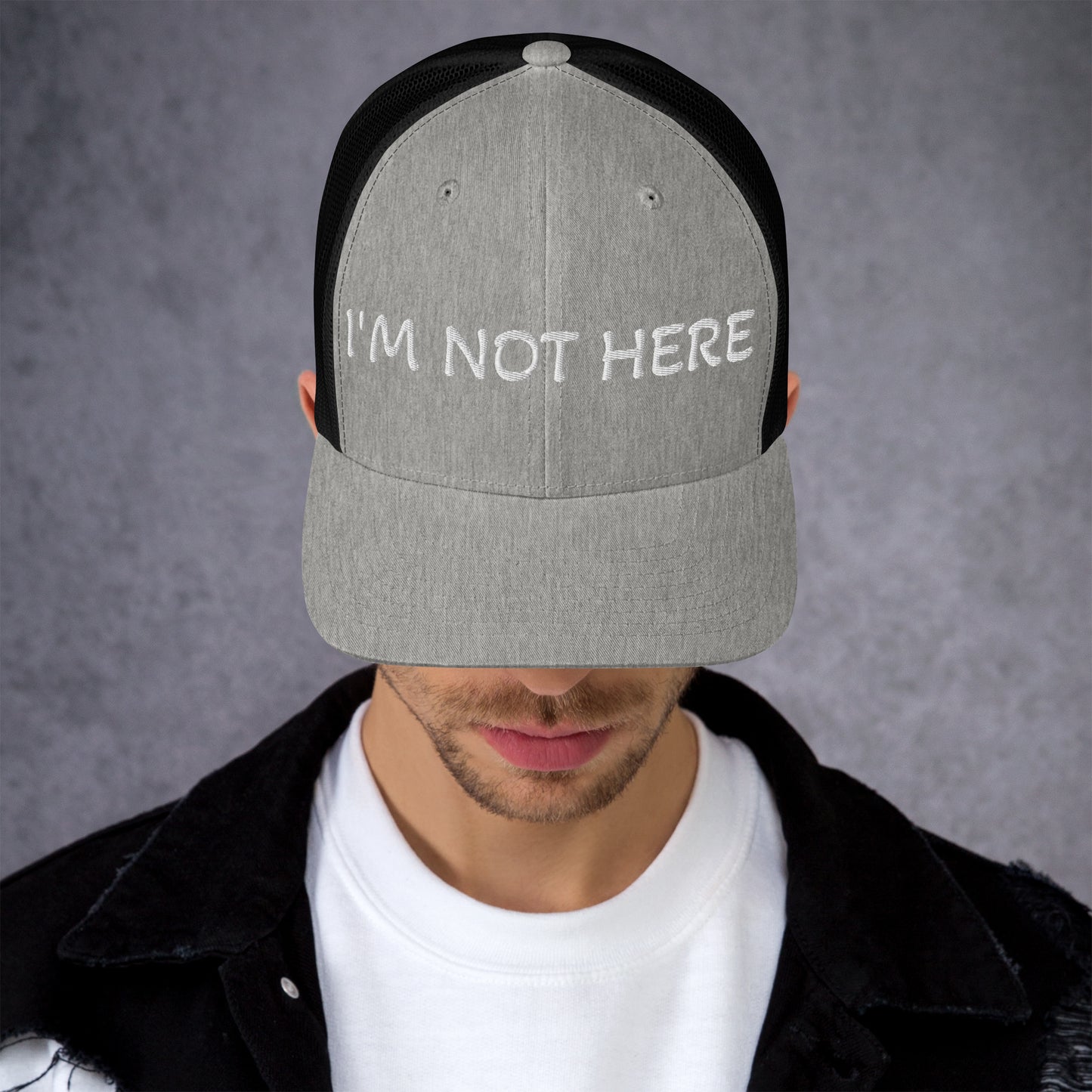 I am not here | Trucker Cap MadreForte LLC