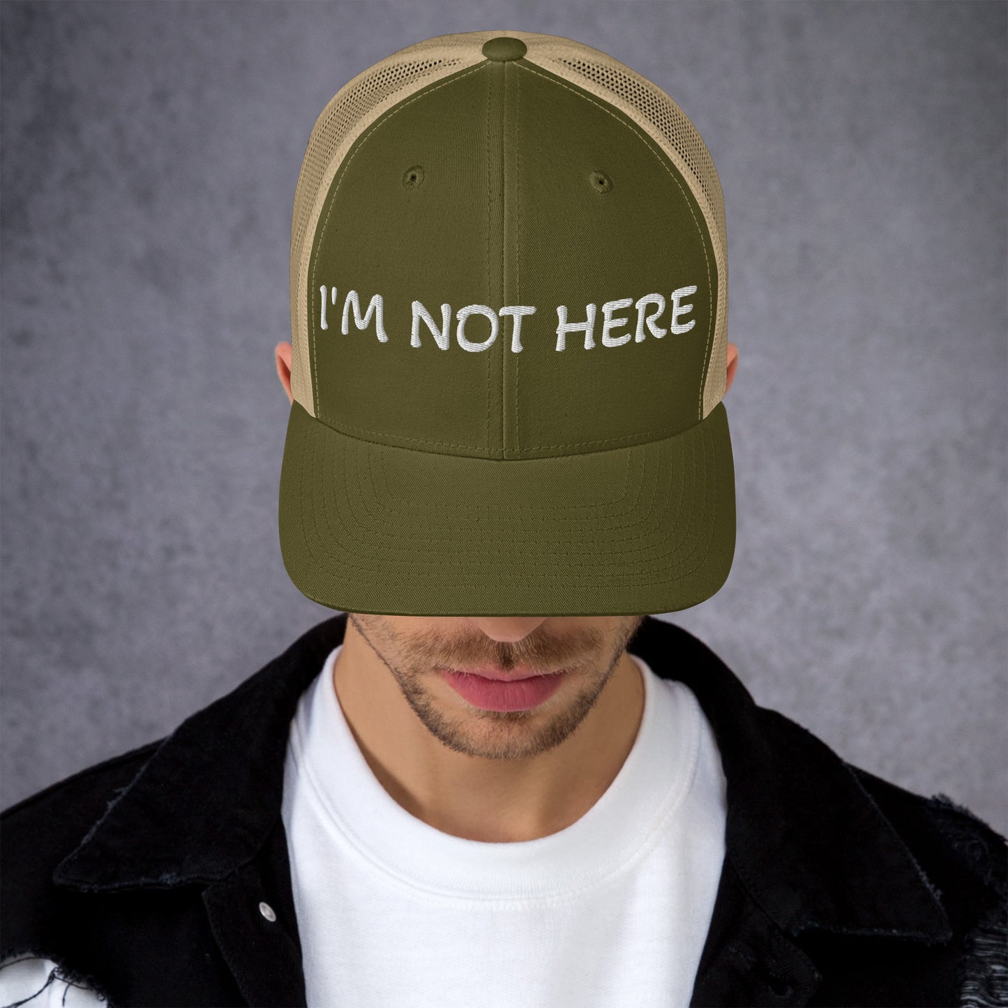 I am not here | Trucker Cap MadreForte LLC