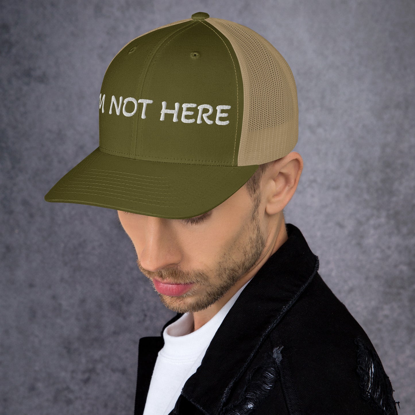 I am not here | Trucker Cap MadreForte LLC