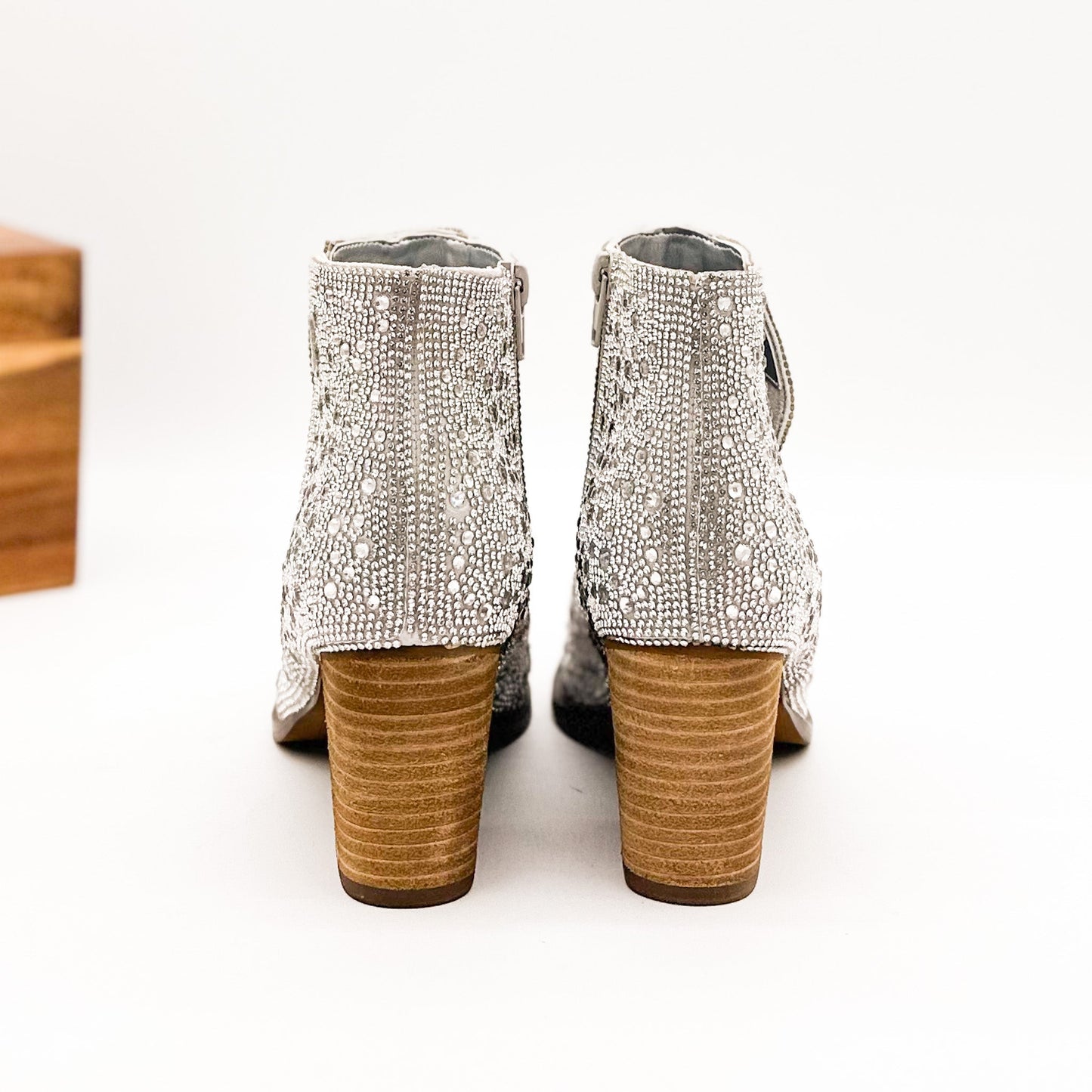 Shine Star Rhinestone Bootie in Silver MadreForte LLC