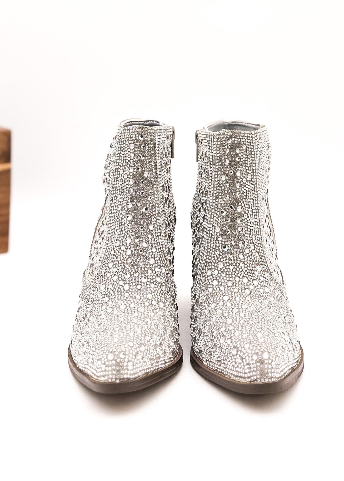 Shine Star Rhinestone Bootie in Silver MadreForte LLC