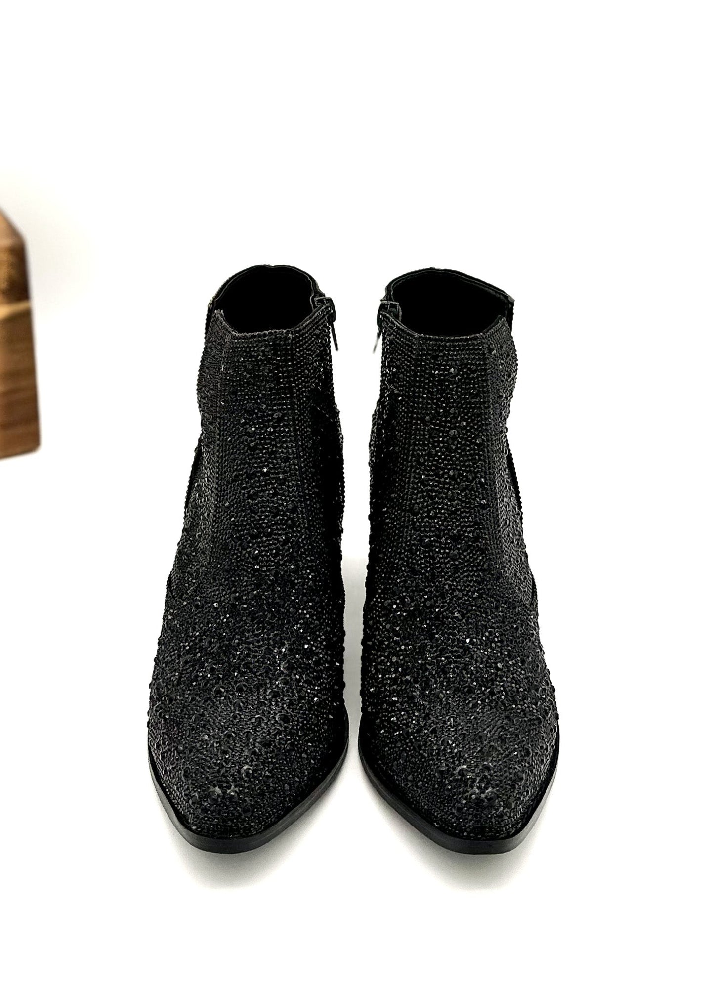 Shine Star Rhinestone Bootie in Black MadreForte LLC