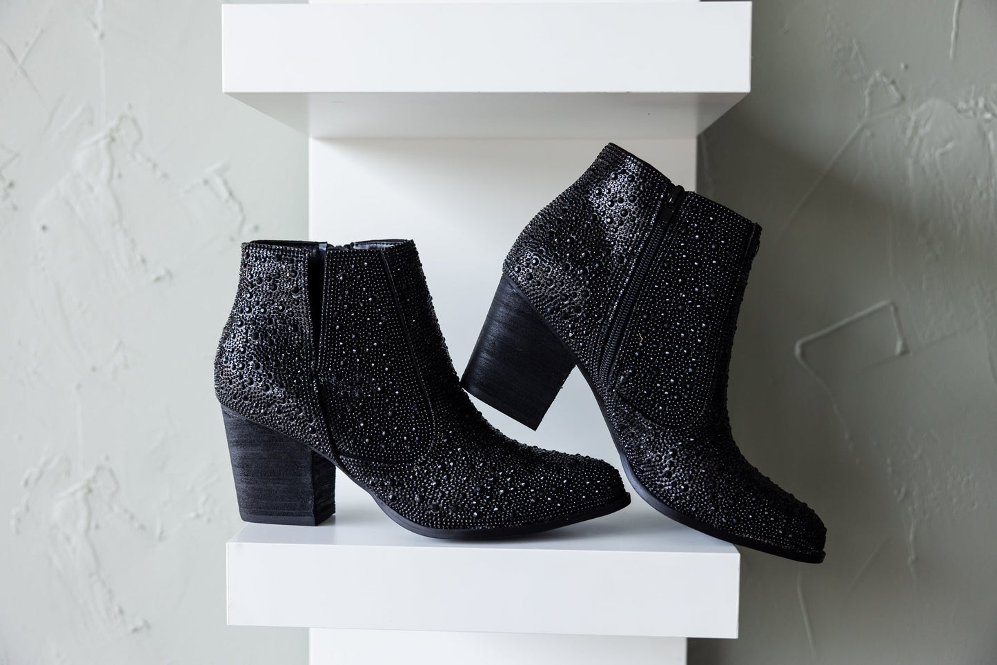 Shine Star Rhinestone Bootie in Black MadreForte LLC