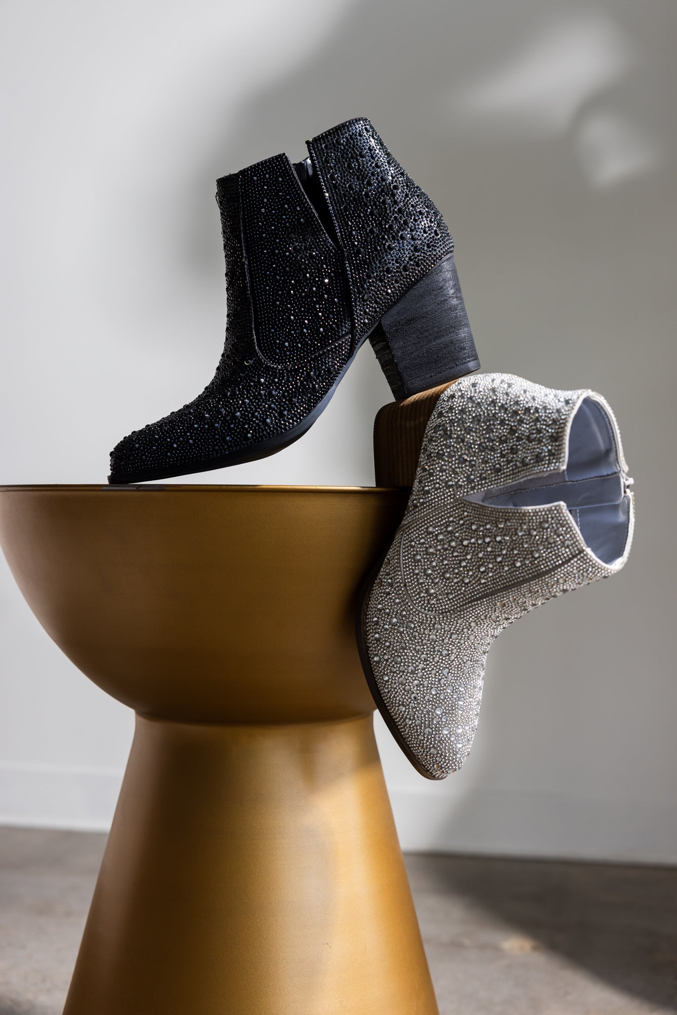 Shine Star Rhinestone Bootie in Silver MadreForte LLC