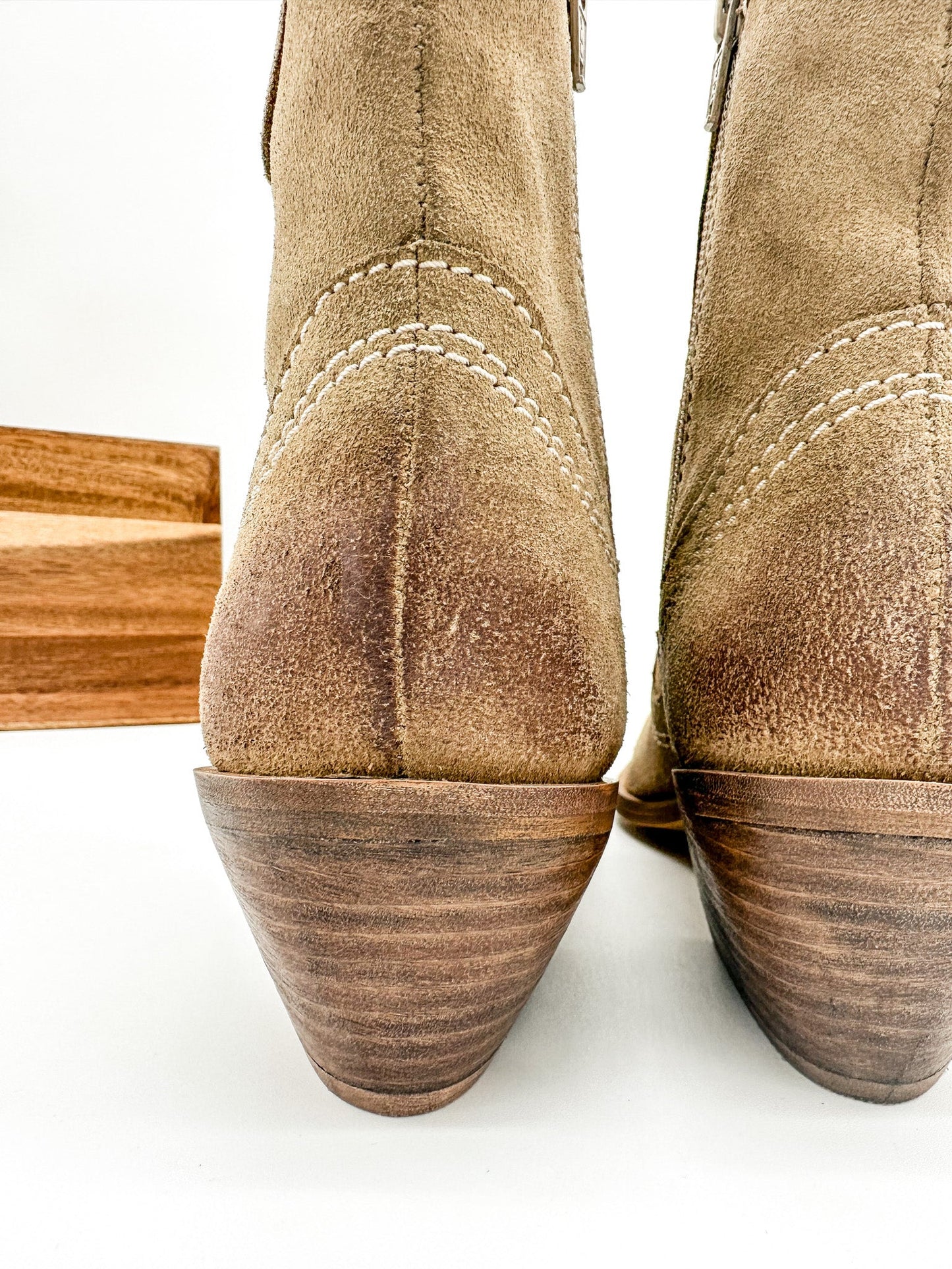 Smithy Suede Ankle Boot in Tan MadreForte LLC