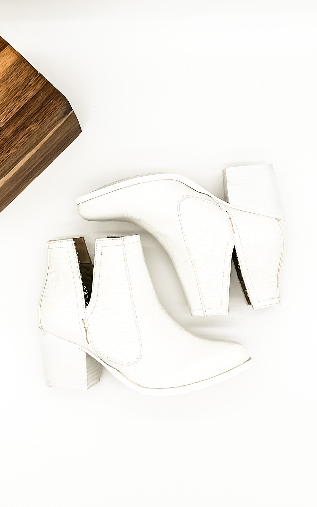 Tarim Bootie in White Croc MadreForte LLC