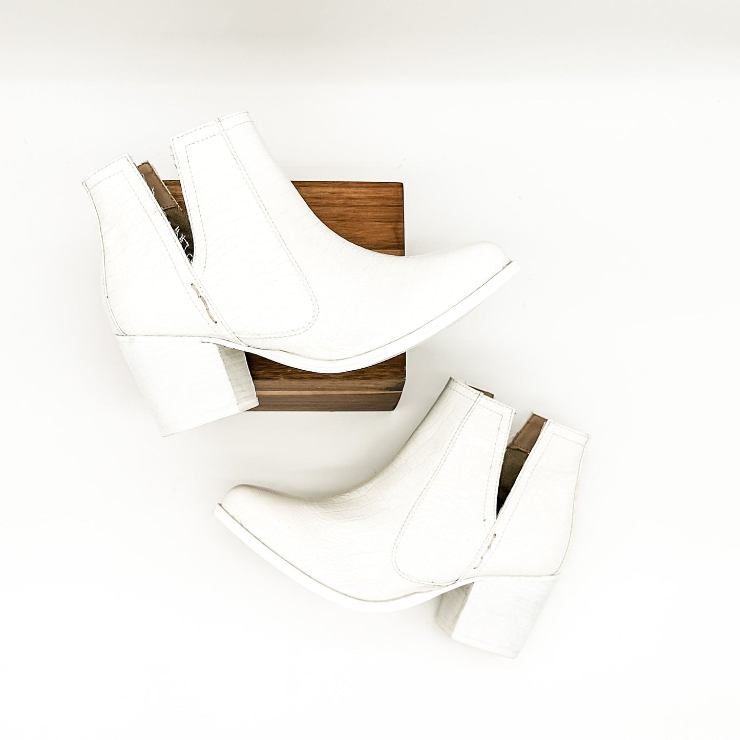 Tarim Bootie in White Croc MadreForte LLC