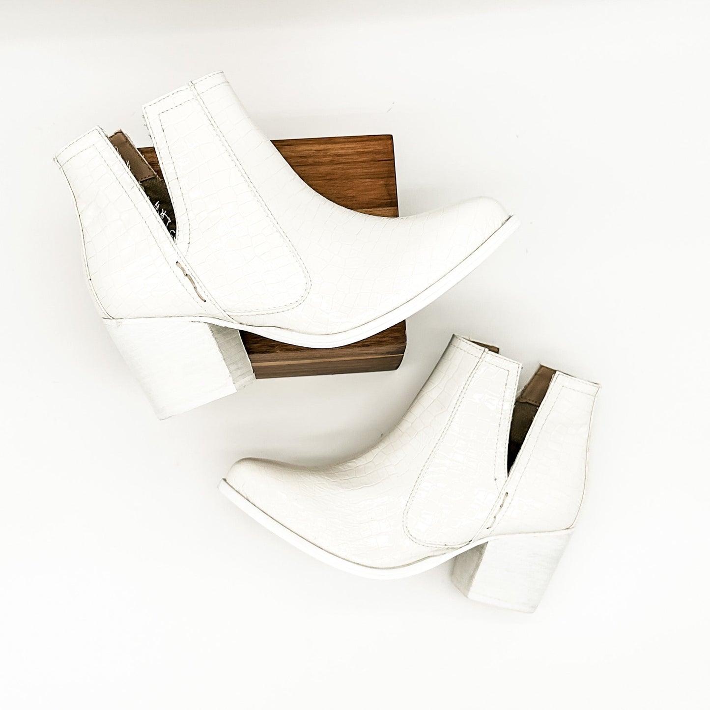 Tarim Bootie in White Croc MadreForte LLC