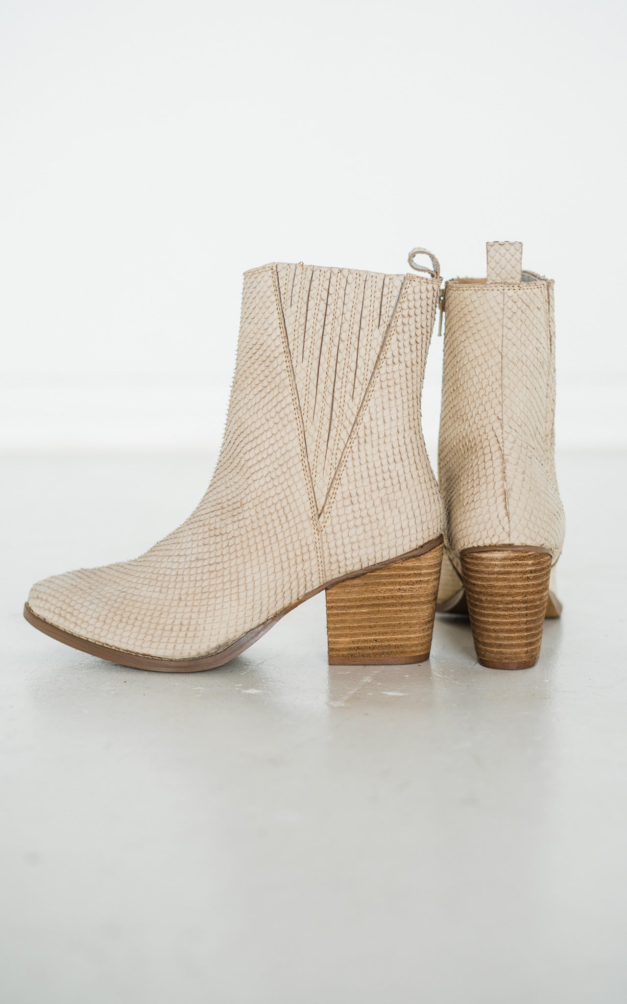 Taris Ankle Boot in Cream MadreForte LLC