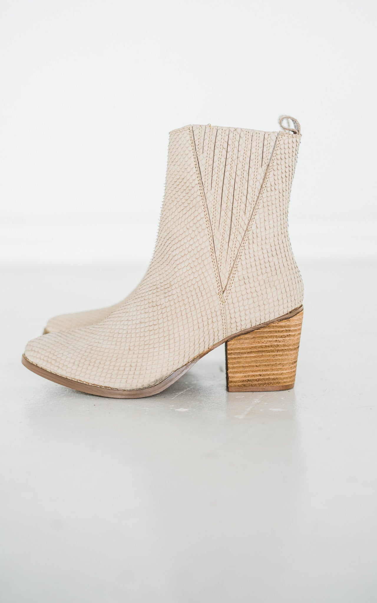 Taris Ankle Boot in Cream MadreForte LLC