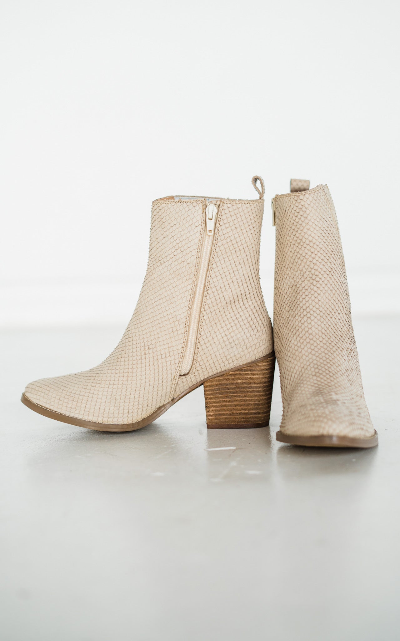 Taris Ankle Boot in Cream MadreForte LLC