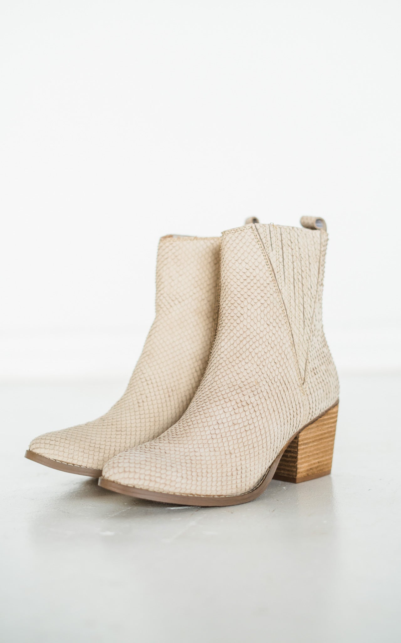 Taris Ankle Boot in Cream MadreForte LLC