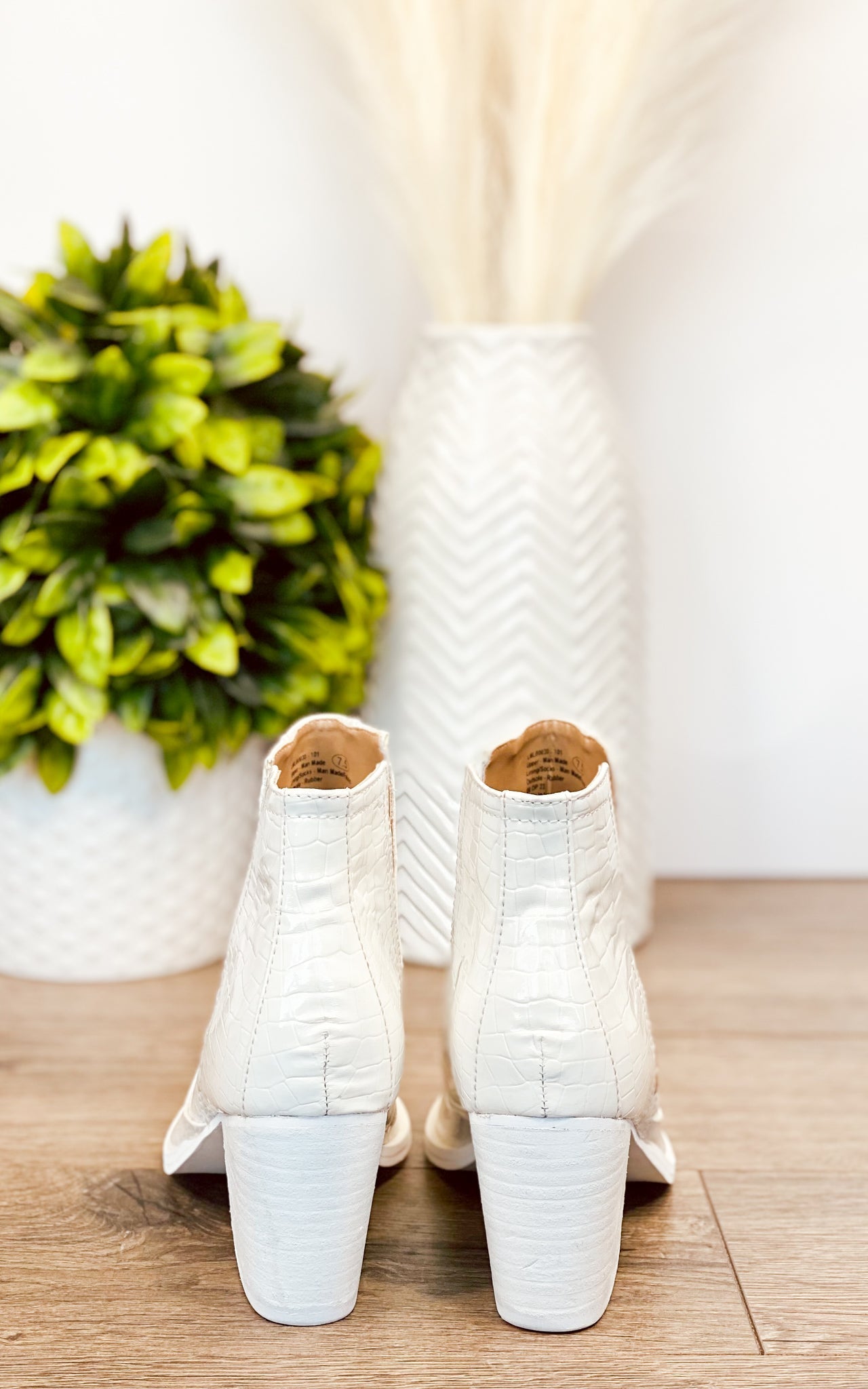 Tarim Bootie in White Croc MadreForte LLC