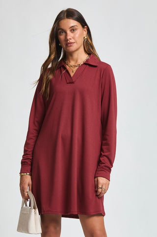 Dear Scarlett Anywhere Travel Dress in Cabernet