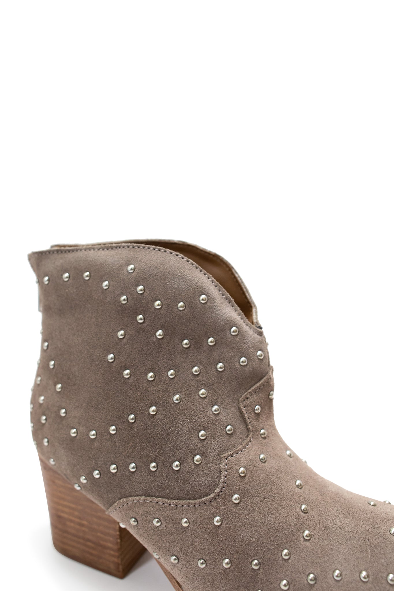 Twilight Studded Heeled Ankle Boot in Taupe MadreForte LLC