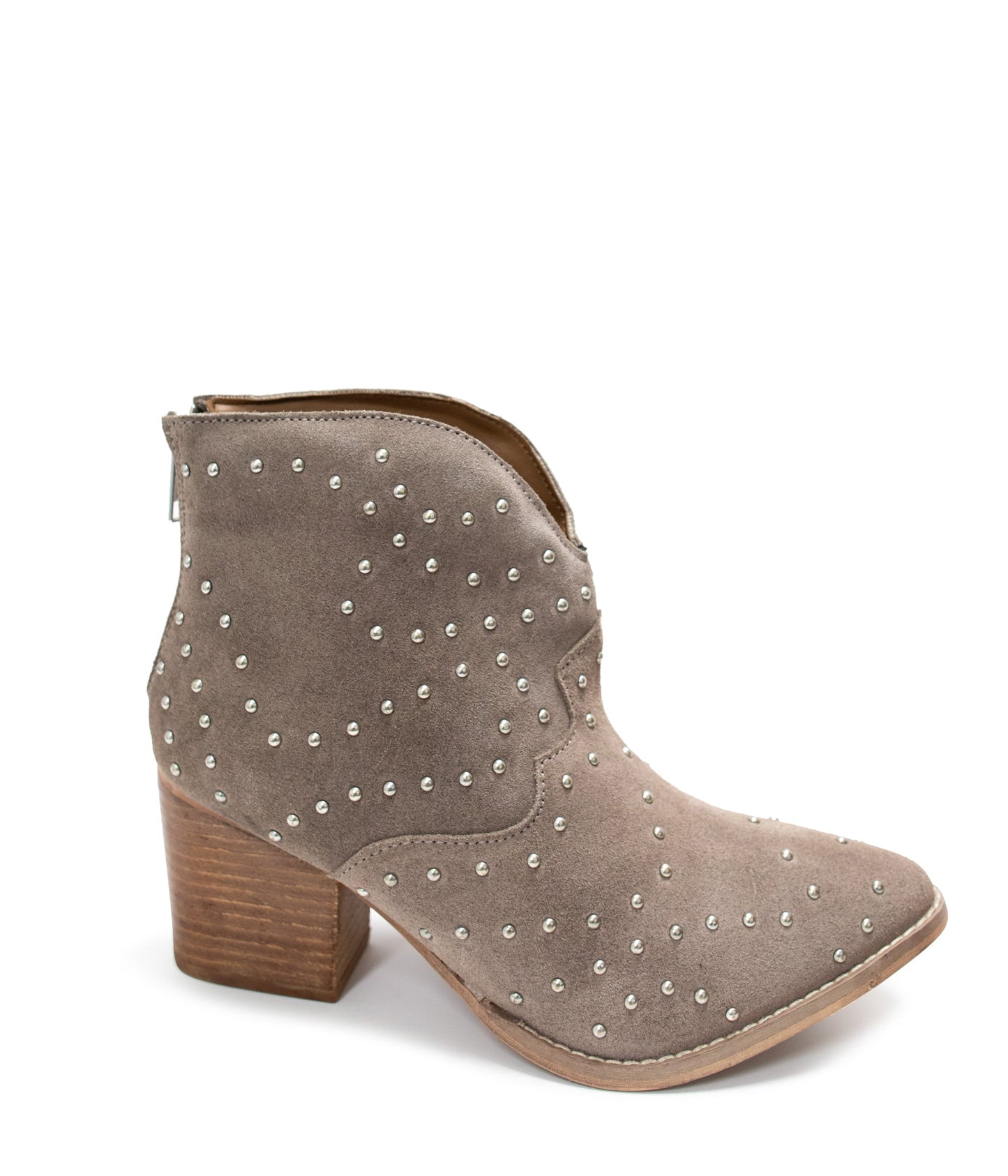 Twilight Studded Heeled Ankle Boot in Taupe MadreForte LLC