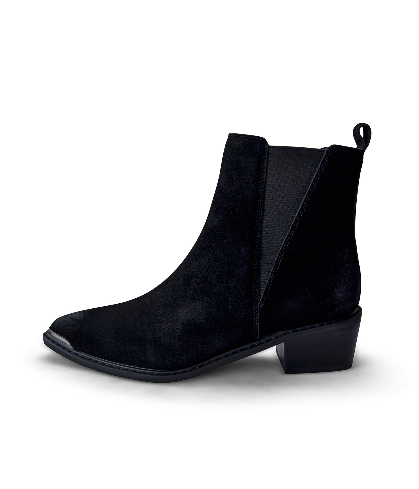 Wylie Suede Ankle Boot in Black MadreForte LLC