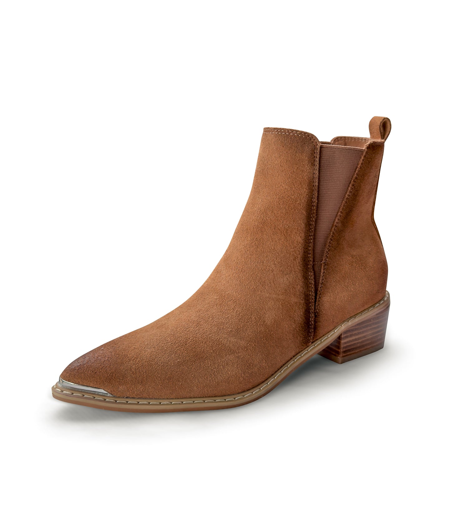 Wylie Suede Ankle Boot in Tan MadreForte LLC