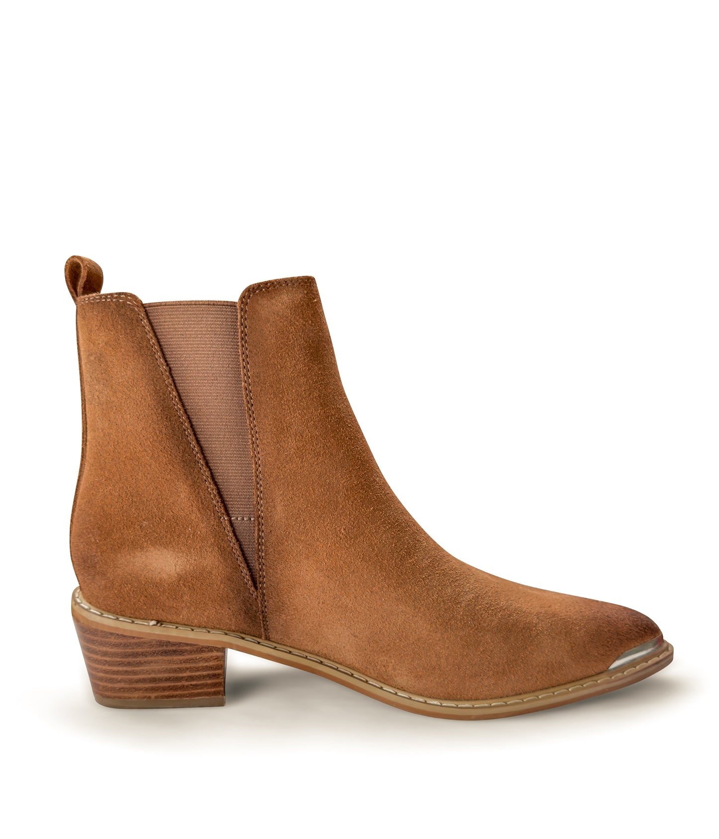 Wylie Suede Ankle Boot in Tan MadreForte LLC