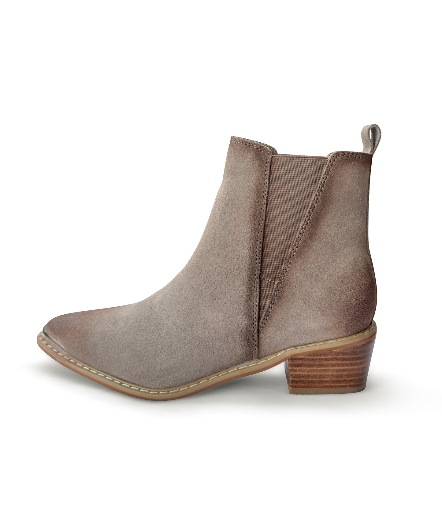 Wylie Suede Ankle Boot in Taupe MadreForte LLC