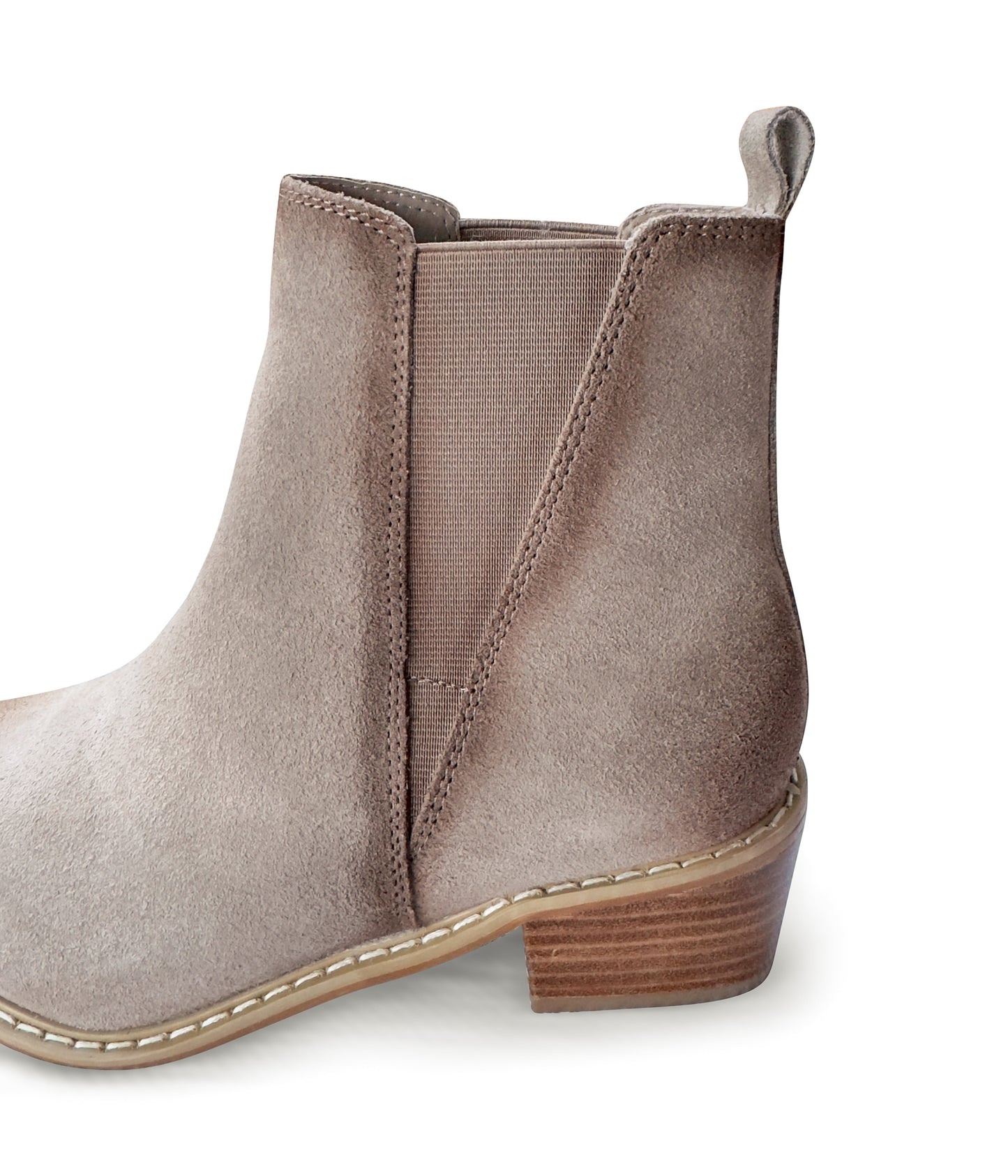 Wylie Suede Ankle Boot in Taupe MadreForte LLC