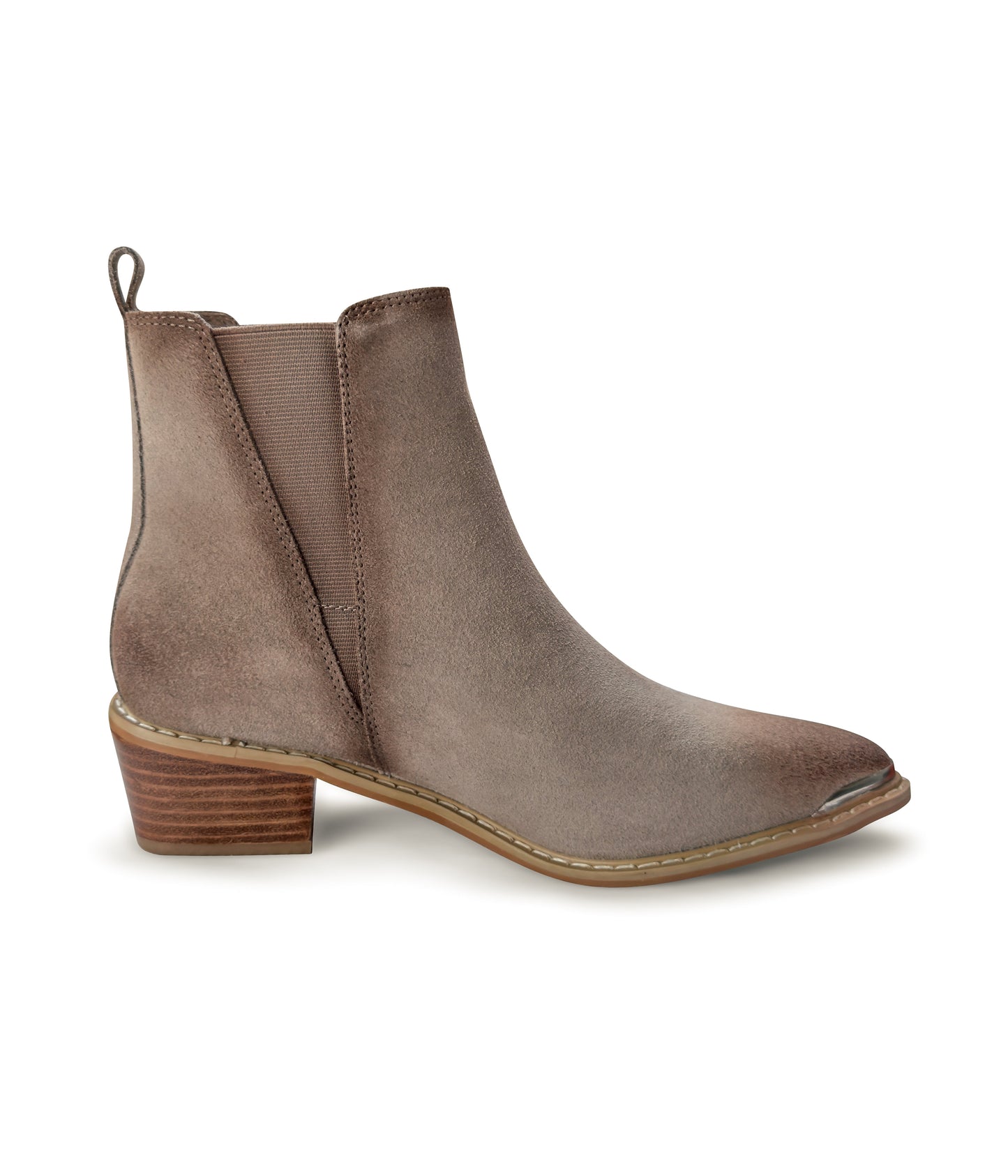 Wylie Suede Ankle Boot in Taupe MadreForte LLC