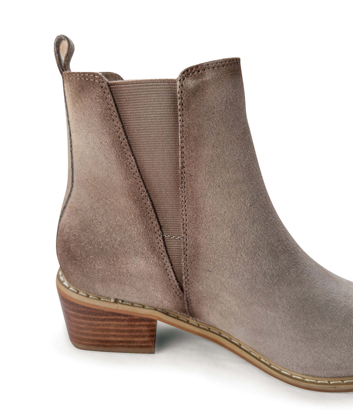 Wylie Suede Ankle Boot in Taupe MadreForte LLC